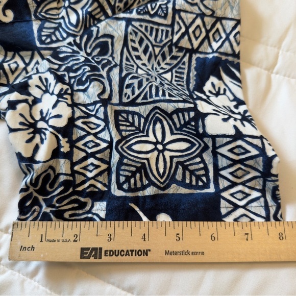 Ky's Made In Hawaii Aloha Hawaiian Short Sleeve Button Up Shirt Blue Floral Sz M - Picture 11 of 16